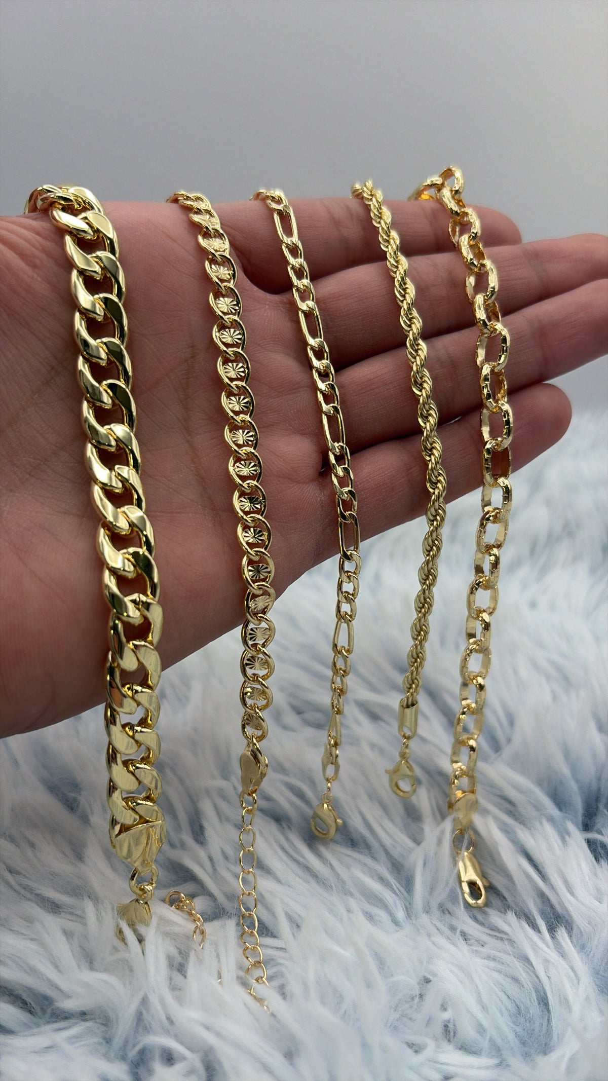 Lote 5 pulseras enchapadas en oro | N°8