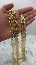 Lote 3 cadenas grumet enchapadas en oro 60cm | N12