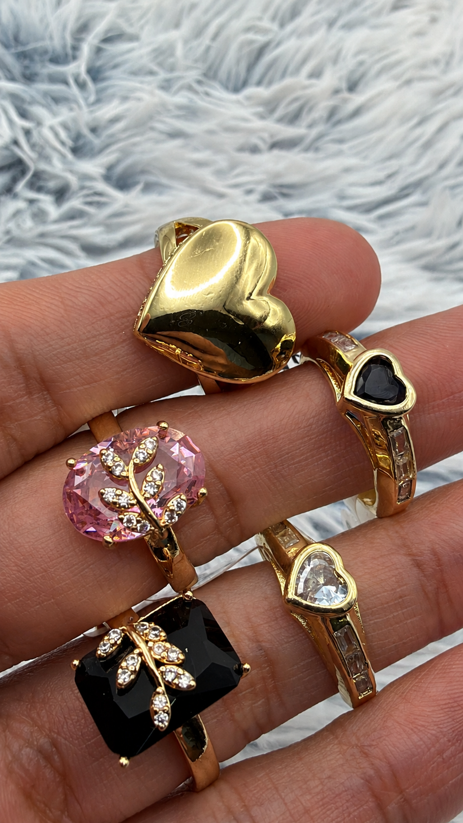 Lote 5 anillos enchapados en Oro | N°3