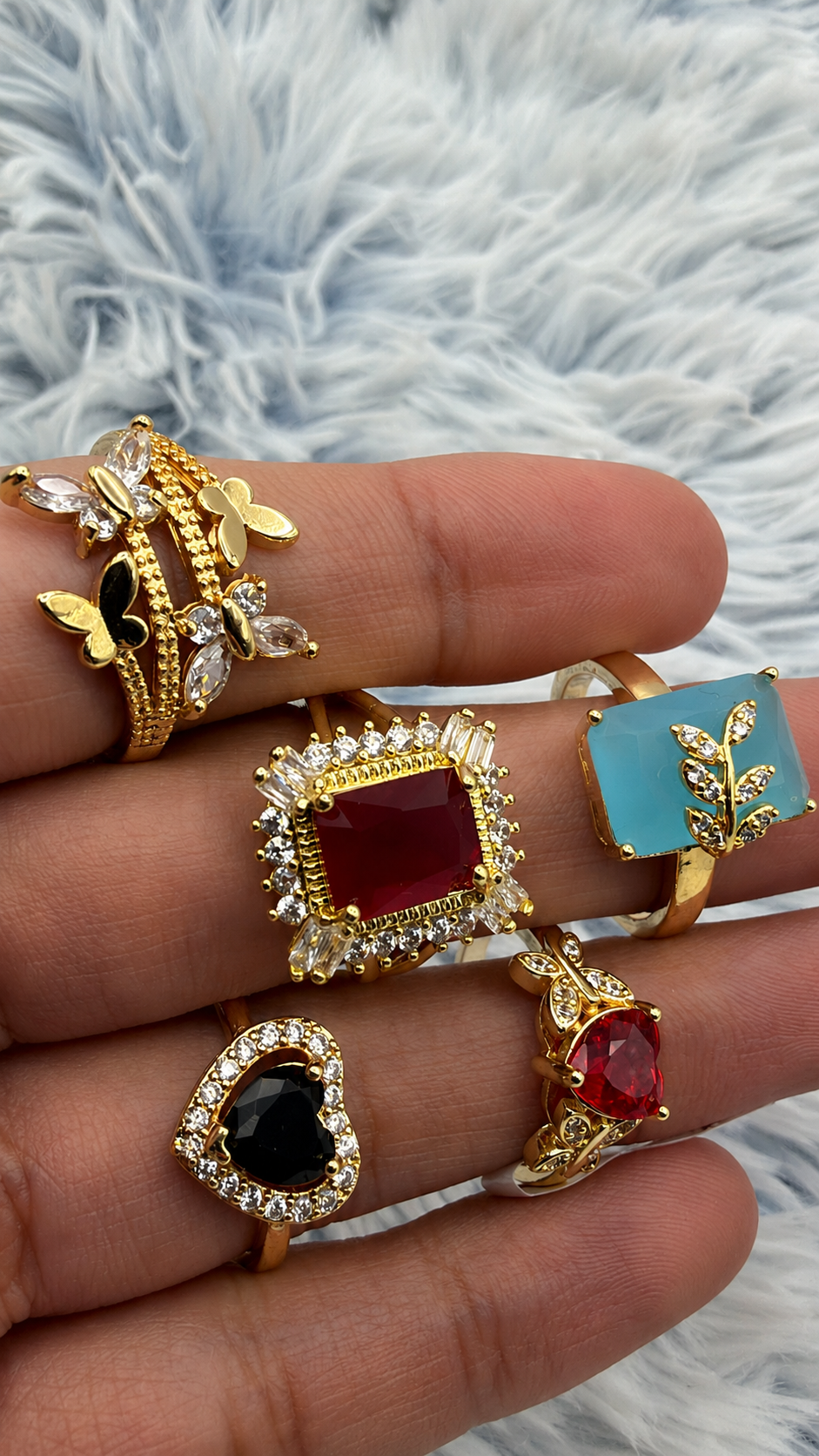 Lote 5 anillos enchapados en Oro | N°4