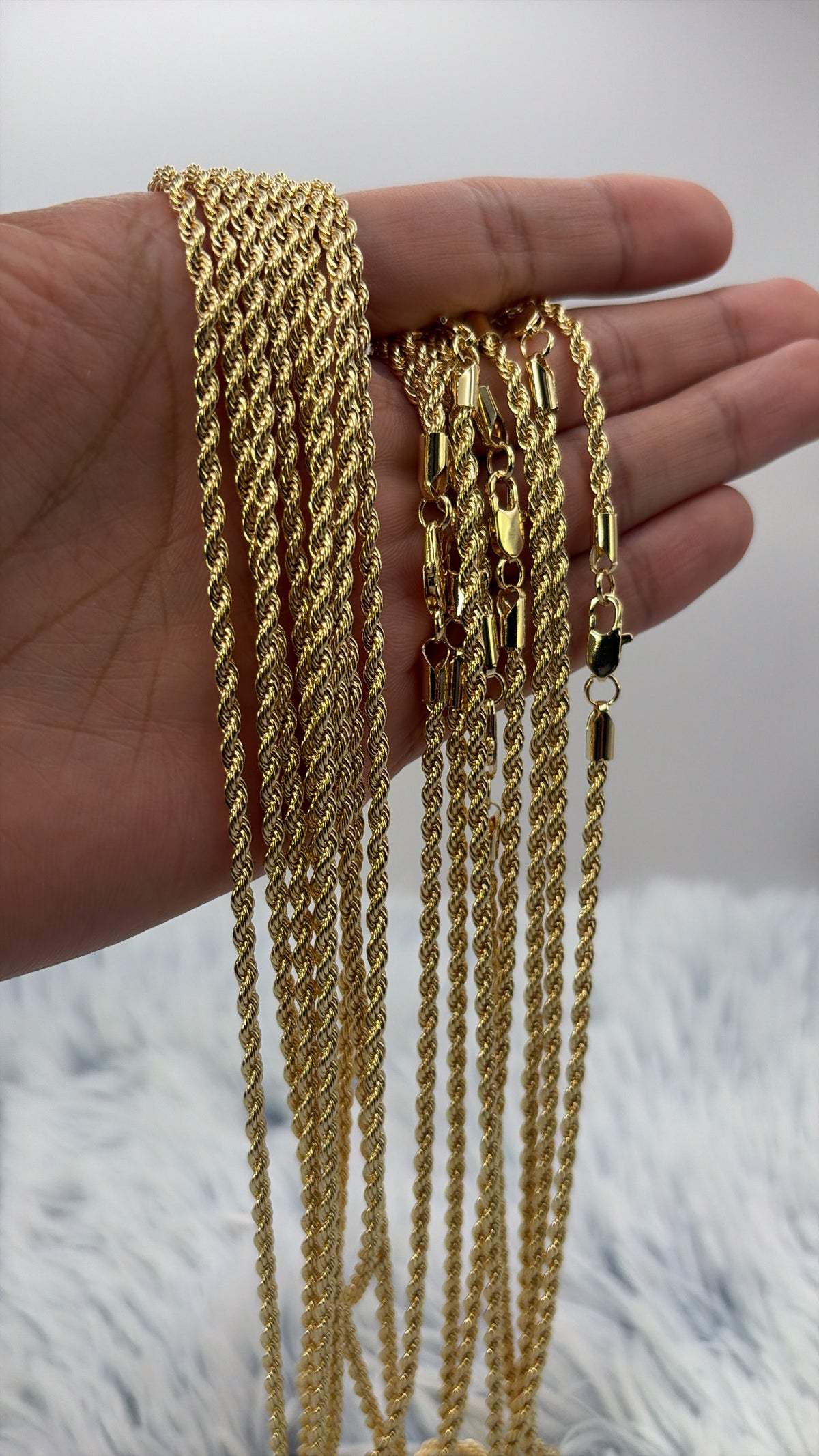 Lote 3 cadenas turbillon delgada 60cm | N16