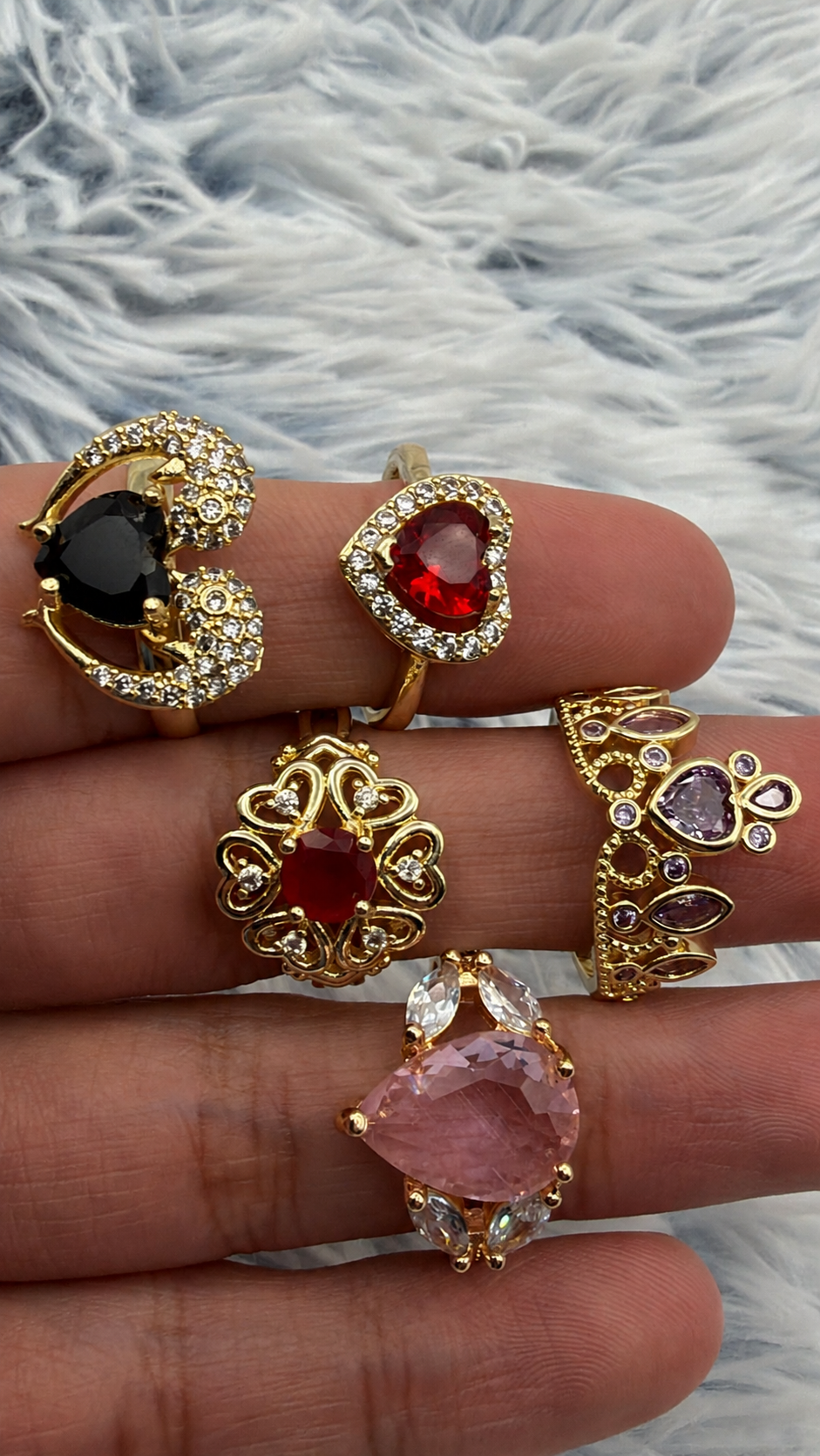 Lote 5 anillos enchapados en Oro | N°5