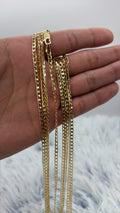 Lote 3 cadenas grumet enchapadas en oro 60cm | N14