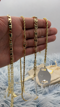 Lote mixto 2 Cadenas + 2 Pulseras enchapado de oro | N°13