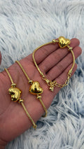 Lote 3 pulseras charms enchapadas en oro | N°4