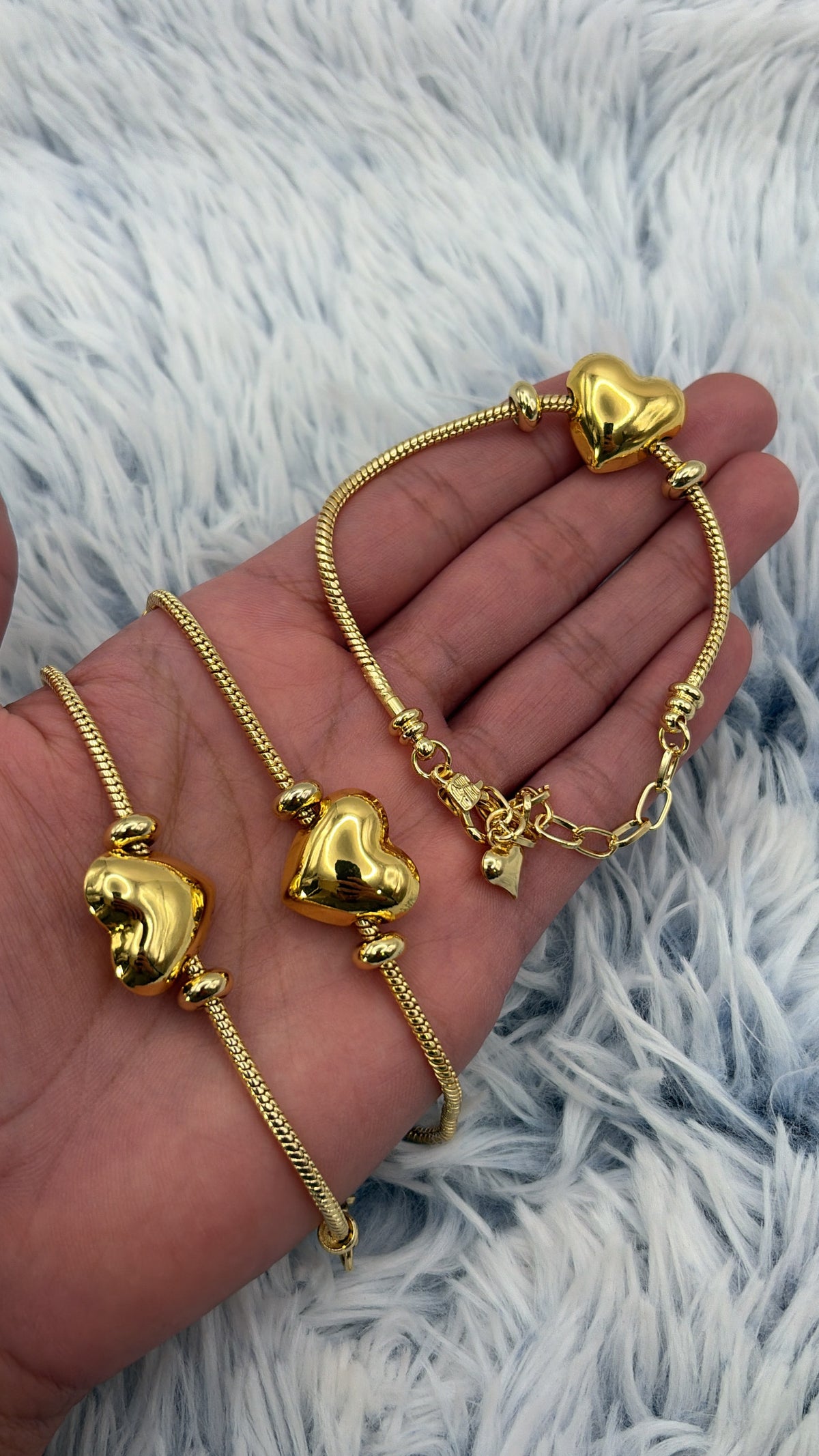 Lote 3 pulseras charms enchapadas en oro | N°4
