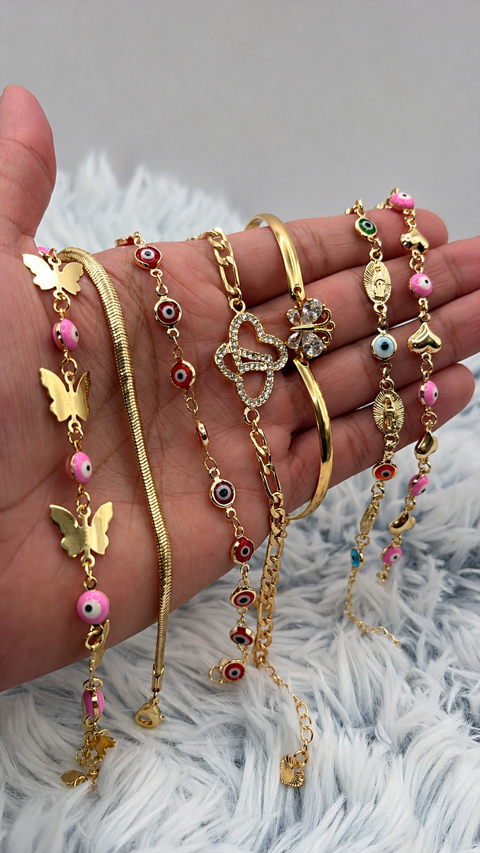 Lote 7 pulseras enchapadas en oro | N°17