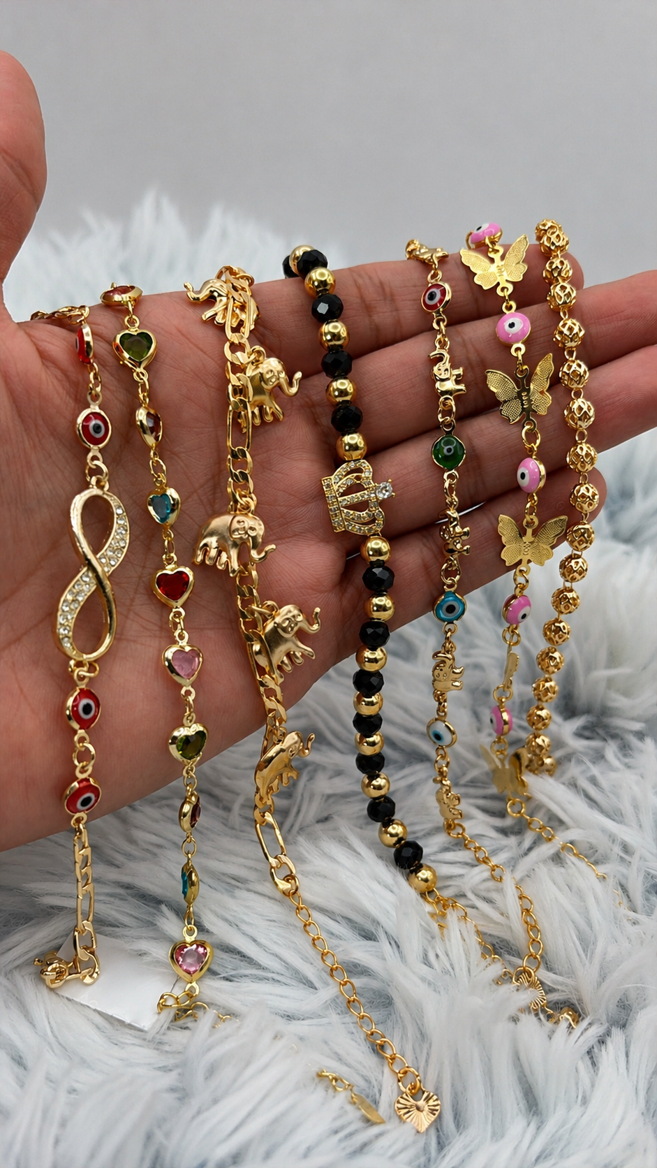 Lote 7 pulseras enchapadas en oro | N°16