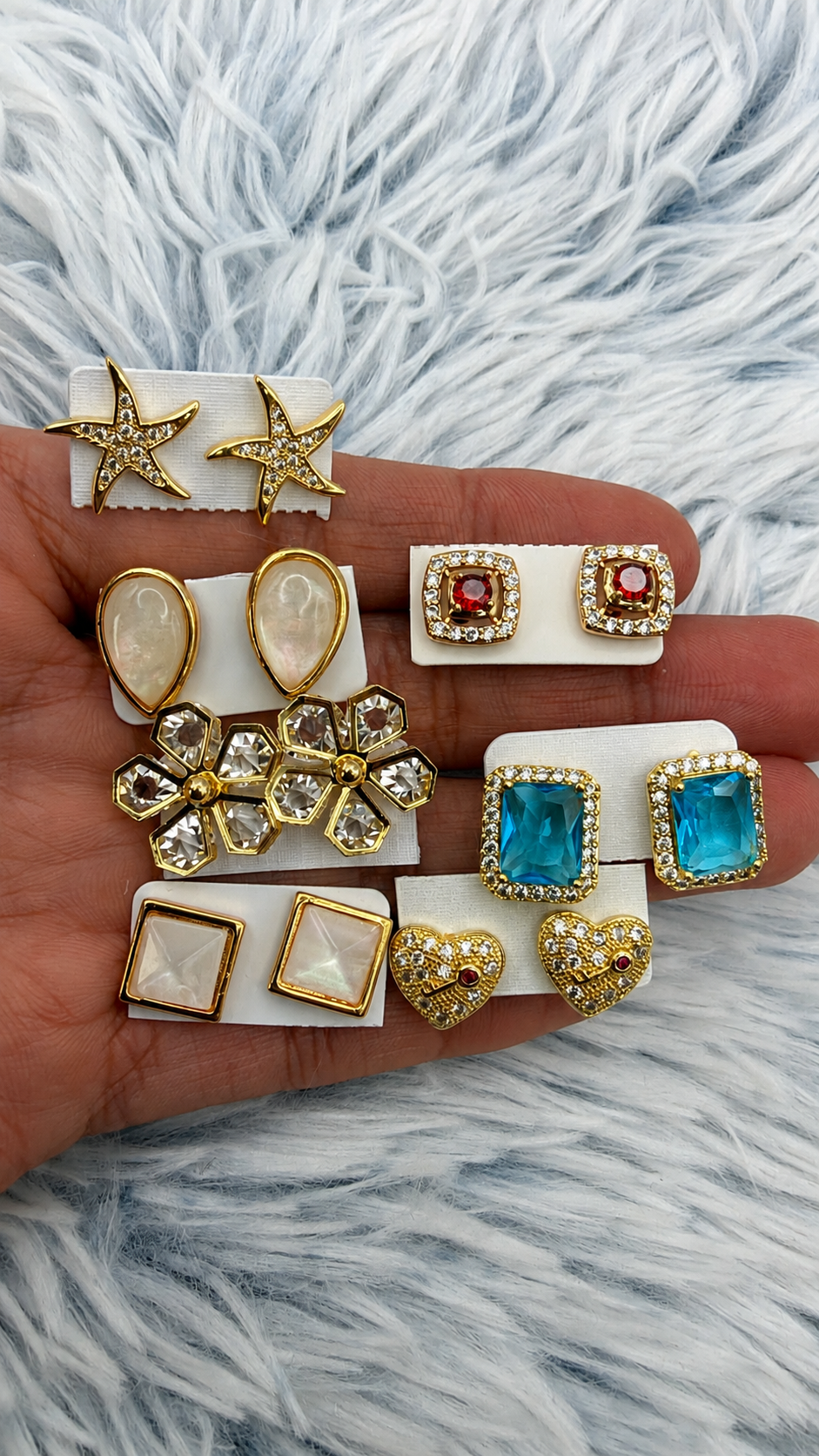 Lote 7 argollas enchapadas en oro | N°9