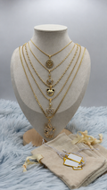 Lote 5 cadenas + 5 dijes enchapados en oro | N°6