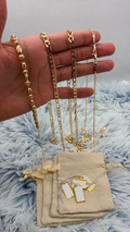 Lote mixto 3 cadenas + 1 pulsera enchapadas en oro | N°5