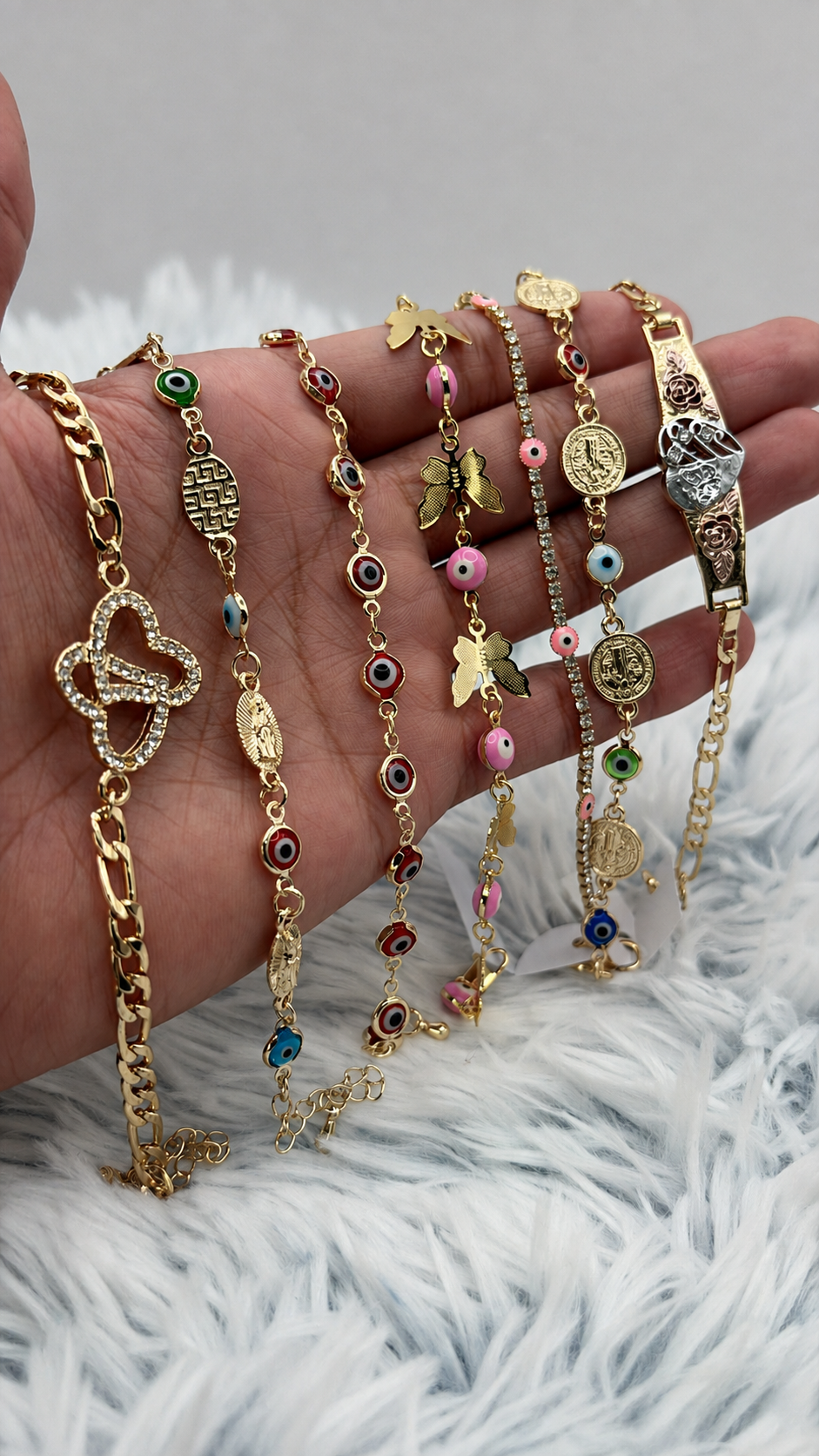 Lote 7 pulseras enchapadas en oro | N°18