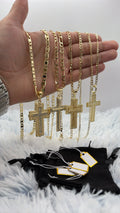Lote 3 cadenas + 3 cruz enchapadas en oro | N°8