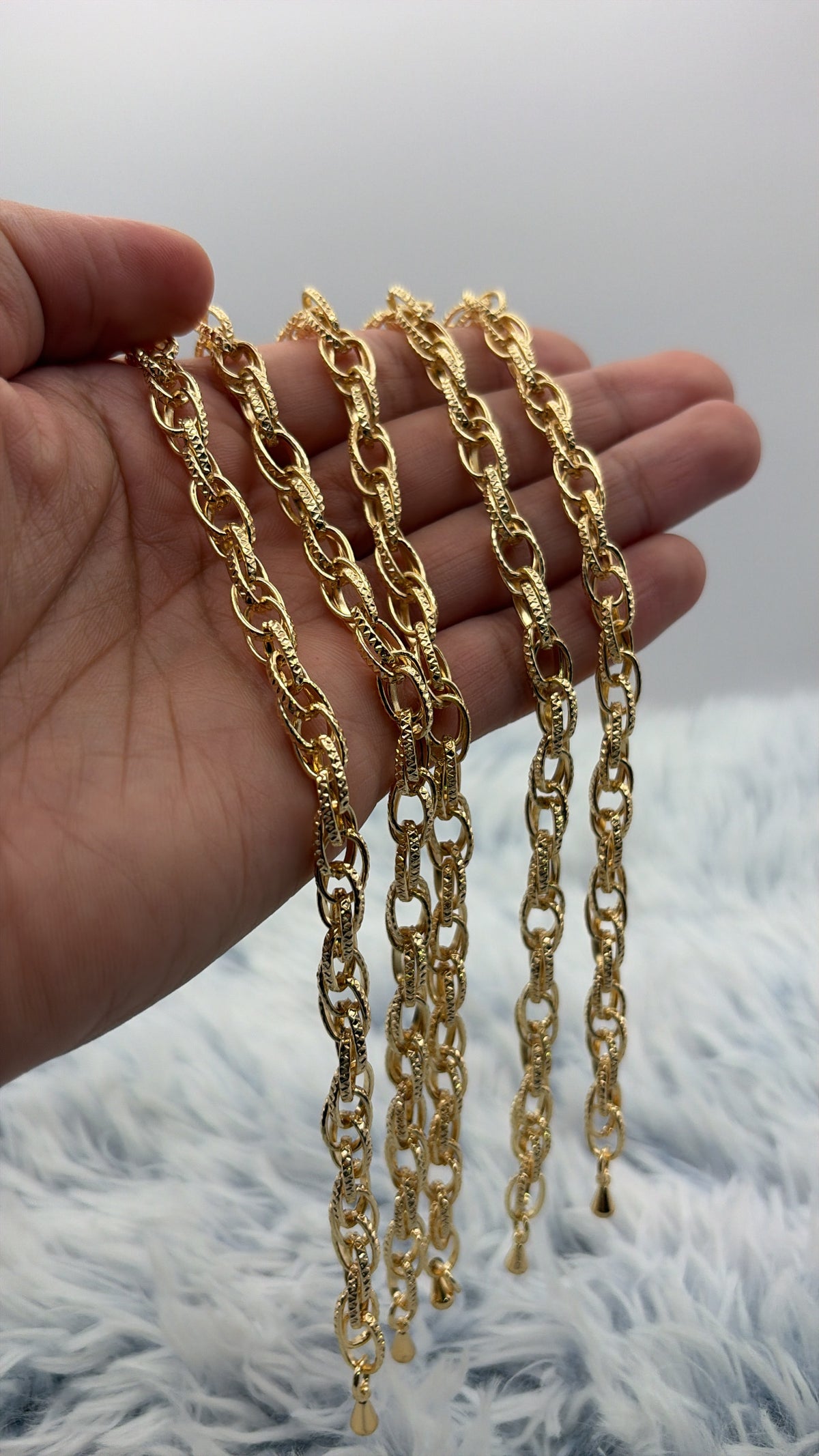 Lote 5 pulseras turbillon trenzado enchapadas en oro | N17
