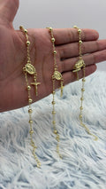 Lote 3 pulseras denario virgen enchapadas en oro | N°6