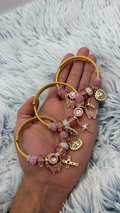 Lote mayorista 3 esclavas con Charms enchapadas en oro | N20