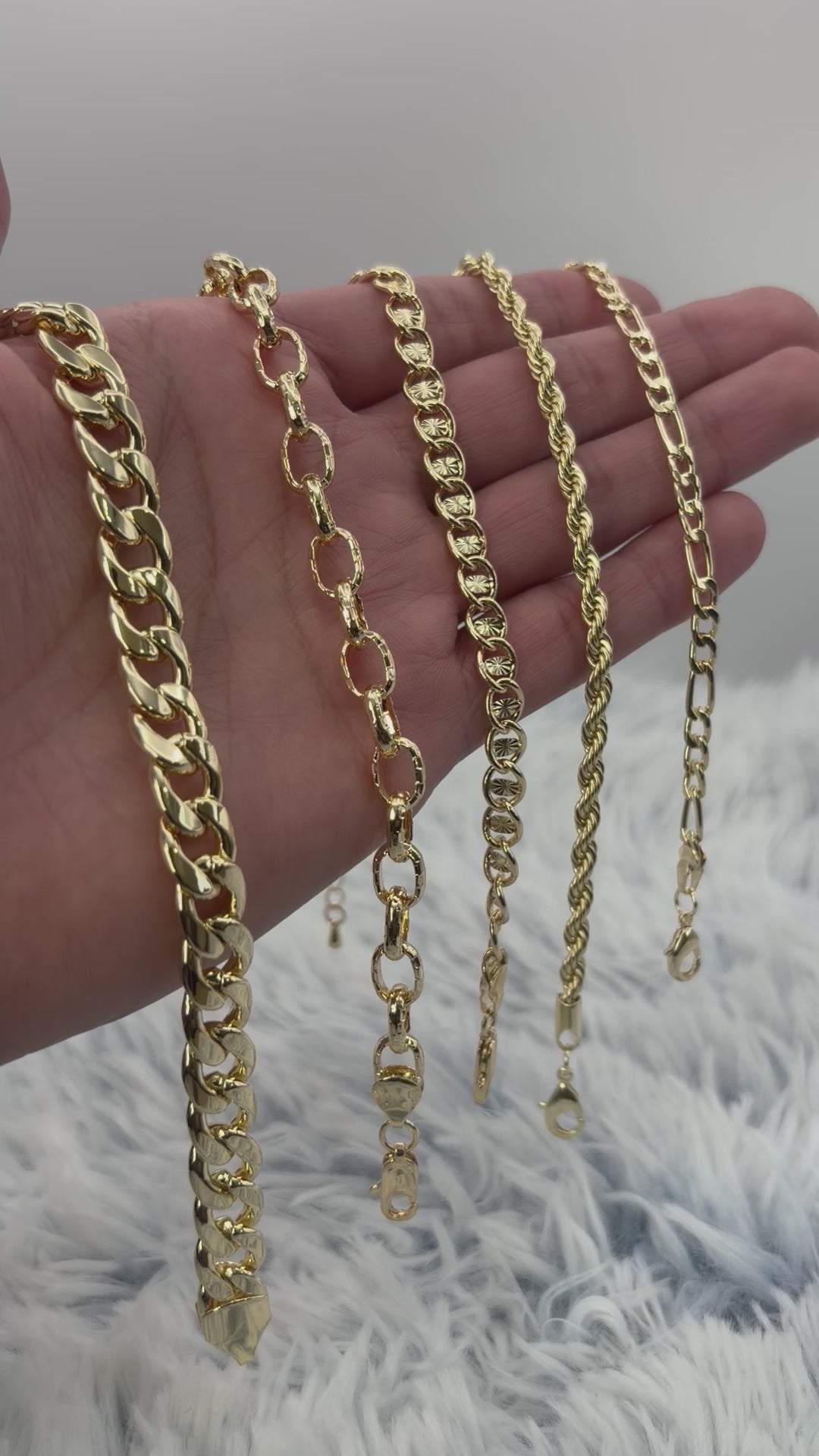 Lote 5 pulseras enchapadas en oro | N°8